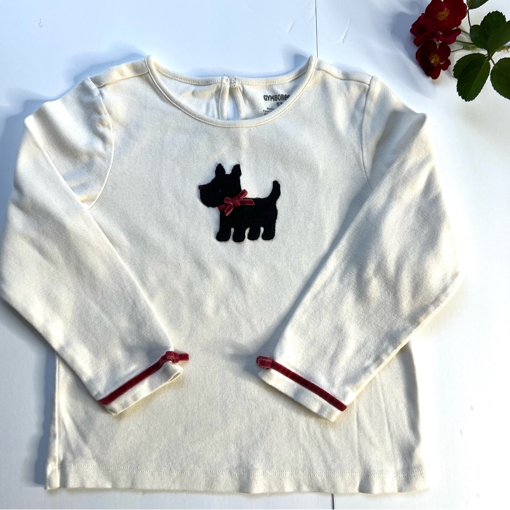 Gymboree Ivory Long Sleeve Jewelneck T shirt - Girls 5T